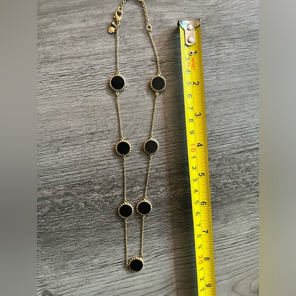 Ann Taylor Black Coin Station Necklace 16” - Picture 4 of 5